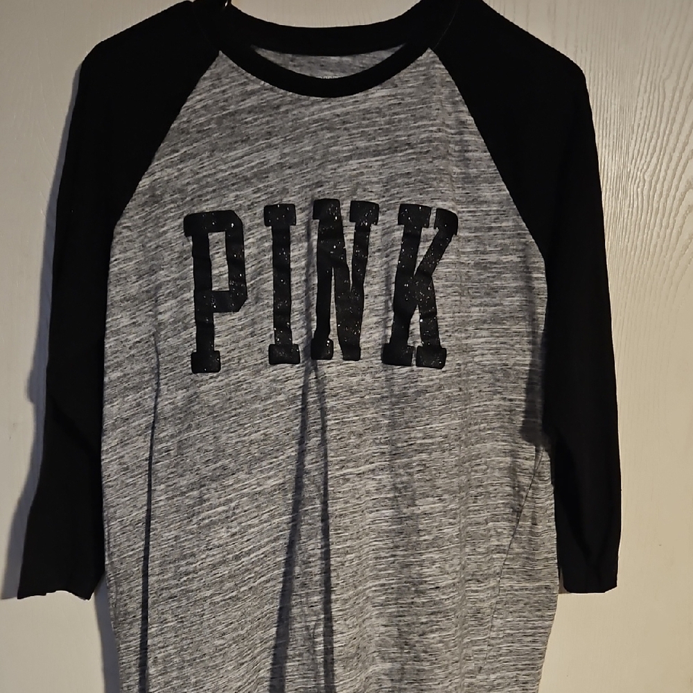 Victoria's Secret Black and Gray Long Sleeve Tee